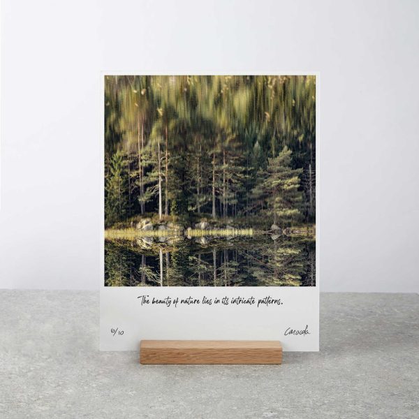 Abstract Nature Reflections Art Board Print with Wooden Stand