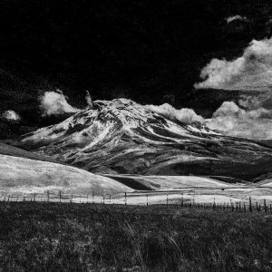Volcan Chimborazo - Black and White Mixed Media Artwork